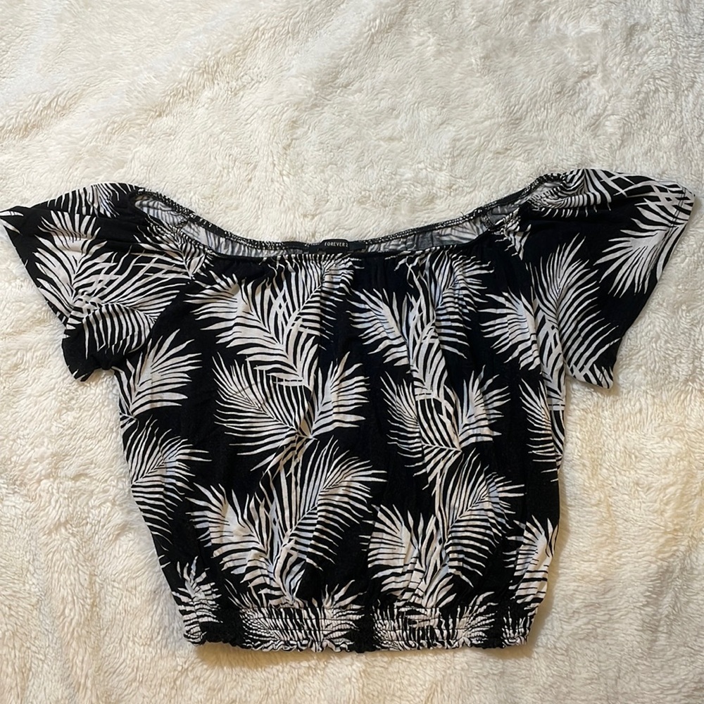 Off The Shoulder Tropical‎ Shirt